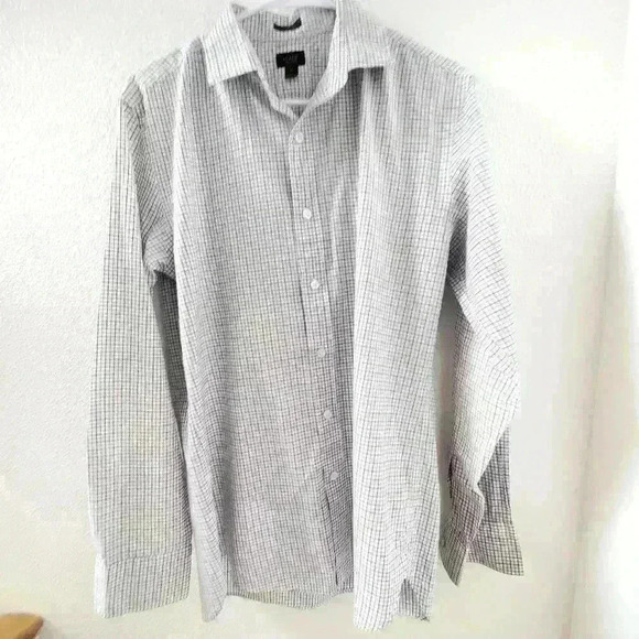 J Crew Ludlow 120s 2 Ply Medium Dress Shirt Plaid Button Front - Picture 1 of 4